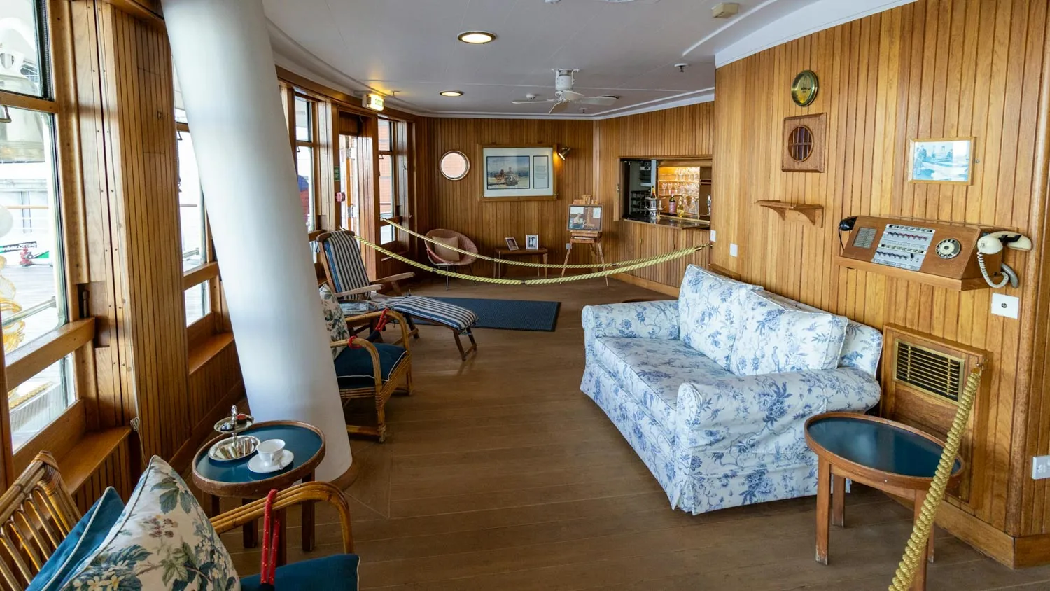 The Sun Lounge on board the Royal Yacht Britannia